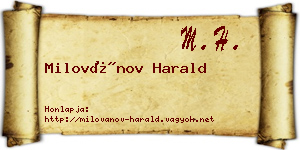 Milovánov Harald névjegykártya